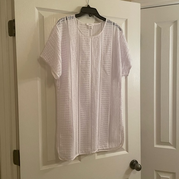 MIKOH White Ko Samui Crocheted Lace Short Sleeve Cover Up - Picture 8 of 12